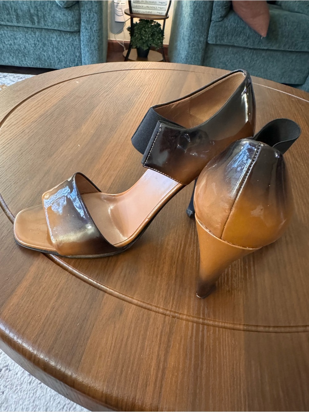 Prada Brown Ombre Patent Leather High Heel Sandals with dust bags - Size 39.5 - Picture 5 of 8